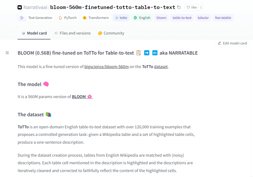 Our new open-source model is here: from table to text with Narratable